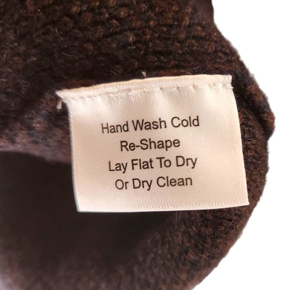 Jos A Bank Reserve Lambs Wool Crewneck Sweater Brown & Black Herringbone Large - Picture 9 of 11